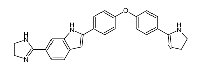 6-(4,5-dihydro-1H-imidazol-2-yl)-2-[4-[4-(4,5-dihydro-1H-imidazol-2-yl)phenoxy]phenyl]-1H-indole Structure