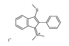 N-methyl-N-(3-(methylthio)-2-phenyl-1H-inden-1-ylidene)methanaminium iodide结构式