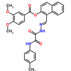 1-[(E)-({[(4-Methylphenyl)amino](oxo)acetyl}hydrazono)methyl]-2-naphthyl 3,4-dimethoxybenzoate Structure