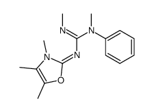 (3Z)-1,2-dimethyl-1-phenyl-3-(3,4,5-trimethyl-1,3-oxazol-2-ylidene)guanidine结构式