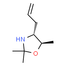 Oxazolidine, 2,2,5-trimethyl-4-(2-propenyl)-, (4R-trans)- (9CI) structure