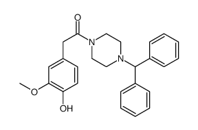 1-(4-benzhydrylpiperazin-1-yl)-2-(4-hydroxy-3-methoxyphenyl)ethanone Structure