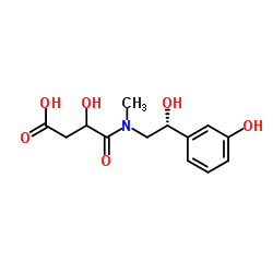 3-Hydroxy-4-{[(2R)-2-hydroxy-2-(3-hydroxyphenyl)ethyl](methyl)amino}-4-oxobutanoic acid Structure