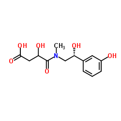 3-Hydroxy-4-{[(2R)-2-hydroxy-2-(3-hydroxyphenyl)ethyl](methyl)amino}-4-oxobutanoic acid结构式