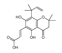 (E)-3-[5,7-dihydroxy-2,2-dimethyl-8-(2-methylbut-3-en-2-yl)-4-oxo-3H-chromen-6-yl]prop-2-enoic acid Structure