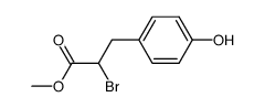 methyl 2-bromo-3-(4-hydroxyphenyl)propanoate结构式