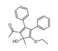 4-acetyl-1-ethylthio-5-hydroxy-5-methyl-2,3-diphenyl-1,3-cyclopentadiene结构式