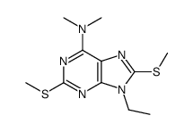 (9-ethyl-2,8-bis-methylsulfanyl-9H-purin-6-yl)-dimethyl-amine结构式