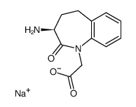 (3S)-3-amino-1-(carboxymethyl)-2,3,4,5-tetrahydro-1H-(1)benzazepin-2-one sodium salt Structure
