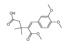 2-[1-(3,4-Dimethoxy-phenyl)-meth-(Z)-ylidene]-3,3-dimethyl-pentanedioic acid 1-methyl ester Structure