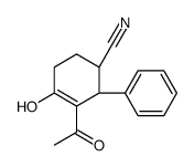 (1R,2S)-3-acetyl-4-hydroxy-2-phenylcyclohex-3-ene-1-carbonitrile结构式