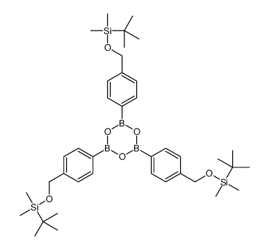 [4-[4,6-bis[4-[[tert-butyl(dimethyl)silyl]oxymethyl]phenyl]-1,3,5,2,4,6-trioxatriborinan-2-yl]phenyl]methoxy-tert-butyl-dimethylsilane Structure