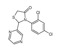 3-(2,4-dichlorophenyl)-2-pyrazin-2-yl-1,3-thiazolidin-4-one结构式