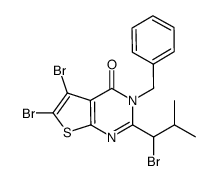 3-benzyl-5,6-dibromo-2-(1-(R,S)-bromo-2-methylpropyl)thieno[2,3-d]pyrimidin-4(3H)-one结构式