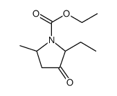 1-Pyrrolidinecarboxylic acid, 2-ethyl-5-methyl-3-oxo-, ethyl ester结构式