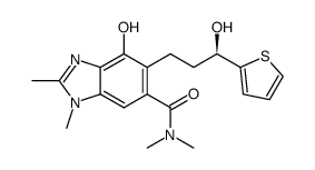 4-hydroxy-5-[(3R)-3-hydroxy-3-(2-thienyl)propyl]-N,N,1,2-tetramethyl-1H-benzimidazole-6-carboxamide Structure