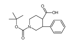 (3S,4R)-1-(叔丁氧基羰基)-3-苯基哌啶-4-羧酸结构式