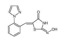 4(5H)-Thiazolone, 2-(hydroxyamino)-5-[[2-(1H-pyrazol-1-yl)phenyl]methylene]-, (5Z) Structure