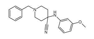 1-benzyl-4-(3-methoxyanilino)piperidine-4-carbonitrile Structure