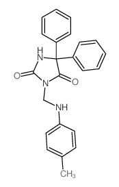 2,4-Imidazolidinedione,3-[[(4-methylphenyl)amino]methyl]-5,5-diphenyl-结构式