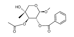 Methyl-3-O-acetyl-2-O-benzoyl-4-C-methyl-β-D-xylopyranosid Structure