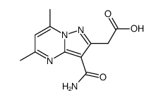 (3-carbamoyl-5,7-dimethyl-pyrazolo[1,5-a]pyrimidin-2-yl)-acetic acid结构式
