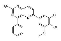 4-phenyl-6-(3-chloro-4-hydroxy-5-methoxyphenyl)pyrido[3,2-d]pyrimidin-2-ylamine Structure