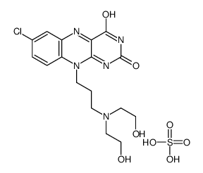 3-(7-chloro-2,4-dioxobenzo[g]pteridin-10-yl)propyl-bis(2-hydroxyethyl)azanium,hydrogen sulfate结构式