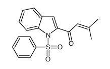 1-[1-(benzenesulfonyl)indol-2-yl]-3-methylbut-2-en-1-one Structure