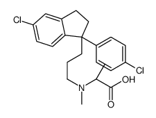 (2S)-2-[3-[(1S)-5-chloro-1-(4-chlorophenyl)-2,3-dihydroinden-1-yl]propyl-methylamino]propanoic acid Structure