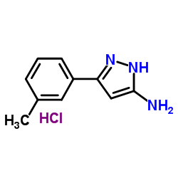 3-(3-Methylphenyl)-1H-pyrazol-5-amine hydrochloride (1:1)结构式