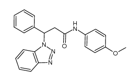 3-(1H-benzo[d][1,2,3]triazol-1-yl)-N-(4-methoxyphenyl)-3-phenylpropanamide结构式