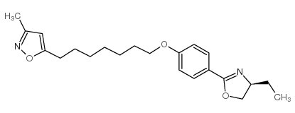 5-[7-[4-[(4S)-4-ethyl-4,5-dihydro-1,3-oxazol-2-yl]phenoxy]heptyl]-3-methyl-1,2-oxazole Structure