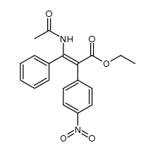 ethyl (2Z)-3-(acetylamino)-2-(4-nitrophenyl)-3-phenylacrylate结构式