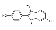 (3S)-1-ethyl-2-(4-hydroxyphenyl)-3-methyl-3H-inden-5-ol结构式