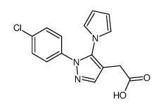 2-[1-(4-chlorophenyl)-5-pyrrol-1-ylpyrazol-4-yl]acetic acid Structure