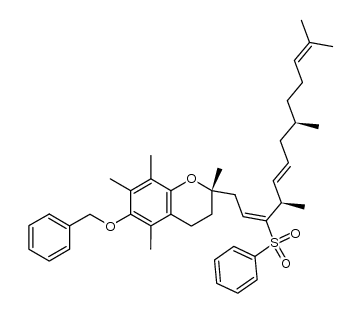 [2S-(4R,5E,8R)]-1-[2,5,7,8-tetramethyl-6-benzyloxychroman-2-yl]-4,8,12-trimethyl-3-phenylsulfonyltrideca-2,5,11-triene Structure
