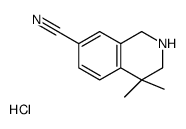 4,4-dimethyl-1,2,3,4-tetrahydroisoquinoline-7-carbonitrile hydrochloride结构式