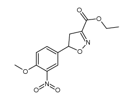 3-ethoxycarbonyl-5-(4-methoxy-3-nitrophenyl)-4,5-dihydroisoxazole结构式