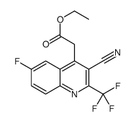 Ethyl 2-(3-cyano-6-fluoro-2-(trifluoromethyl)quinolin-4-yl)acetate picture
