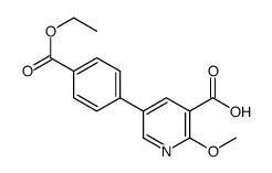 5-(4-ethoxycarbonylphenyl)-2-methoxypyridine-3-carboxylic acid结构式