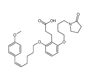 3-[2-[(E)-6-(4-methoxyphenyl)hex-5-enoxy]-6-[4-(2-oxopyrrolidin-1-yl)butoxy]phenyl]propanoic acid Structure