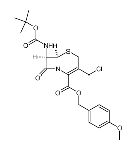 p-methoxybenzyl 7β-t-butoxycarbonylamino-3-chloromethyl-3-cephem-4-carboxylate Structure