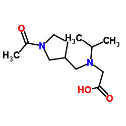 N-[(1-Acetyl-3-pyrrolidinyl)methyl]-N-isopropylglycine结构式