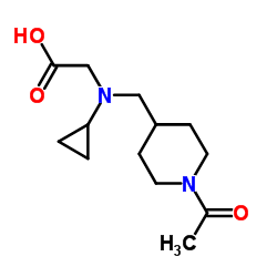 N-[(1-Acetyl-4-piperidinyl)methyl]-N-cyclopropylglycine结构式
