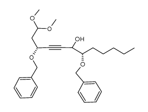 (3R,7S)-3,7-bis(benzyloxy)-1,1-dimethoxydodec-4-yn-6-ol结构式