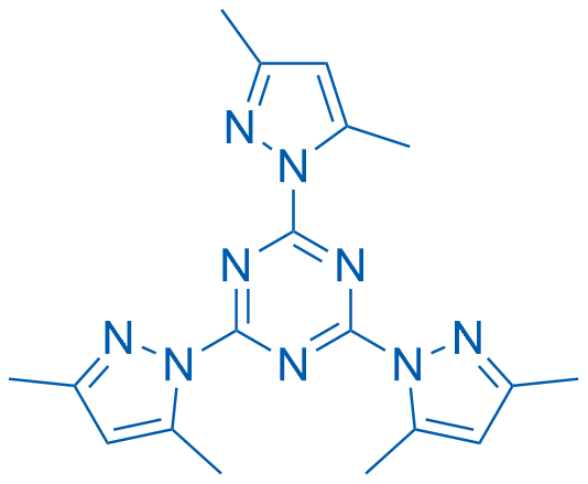 2,4,6-Tris(3,5-dimethyl-1H -pyrazol-1-yl)-1,3,5-triazine Structure