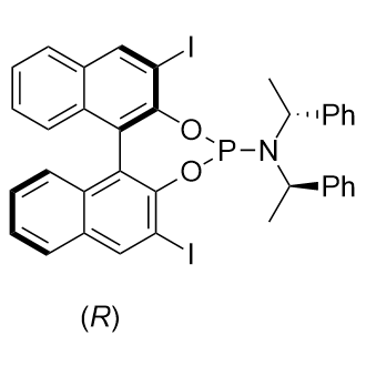 (11bR)-2,6-二碘-N,N-双((R)-1-苯基乙基)二萘并[2,1-d：1',2'-f][1,3,2]二氧磷杂-4-胺结构式