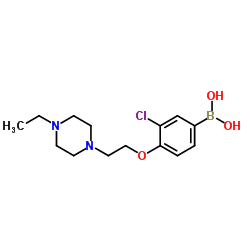(3-chloro-4-(2-(4-ethylpiperazin-1-yl)ethoxy)phenyl)boronic acid structure