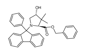 (2S,4R)-3,3-dimethyl-4-hydroxy-N-(9-phenylfluoren-9-yl)proline benzyl ester Structure